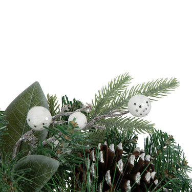 Frosted White Berry and Mixed Pine Artificial Christmas Wreath, 24-Inch, Unlit